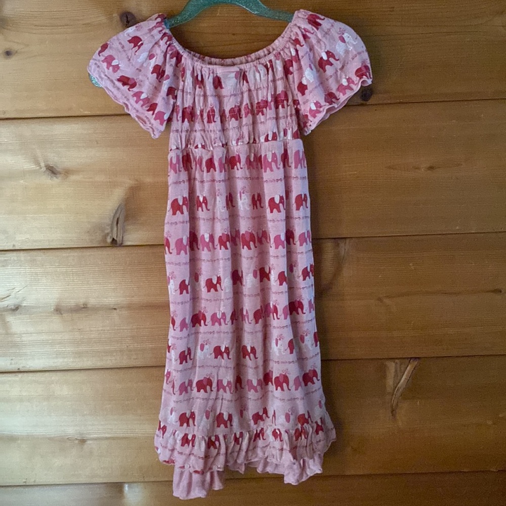 Kickee Pants Girls Bamboo Dress Elephant Print  Size 2T Summer Light Cool Pink